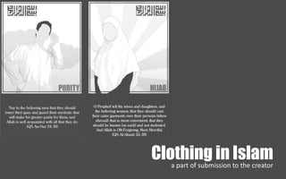 Clothing in Islam 
a part of submission to the creator 
 