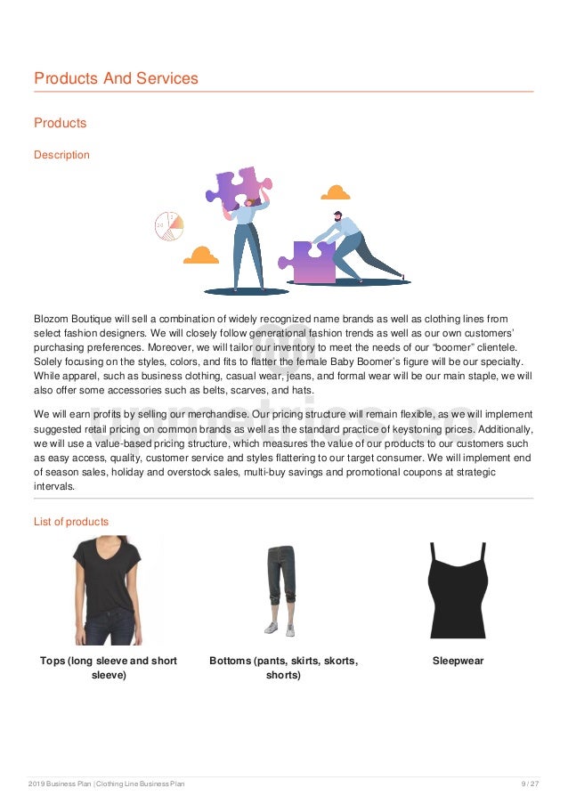 Clothing line business plan example
