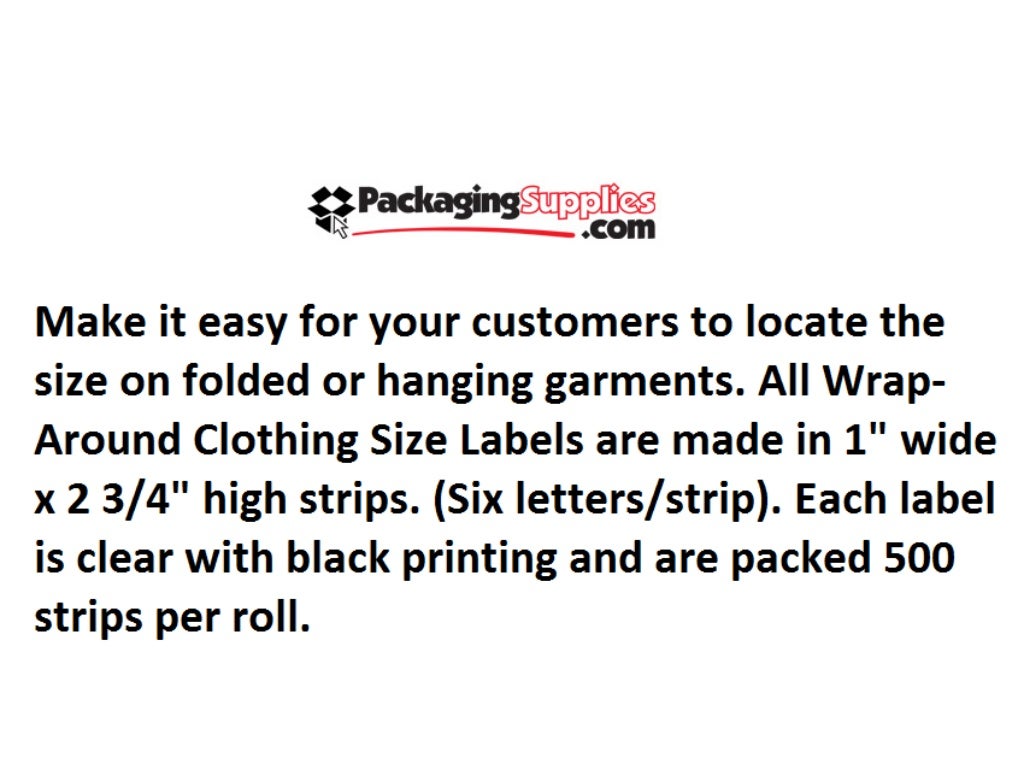 Clothing size labels