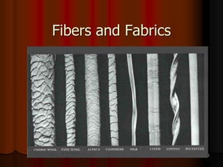 1
Fibers and Fabrics
 
