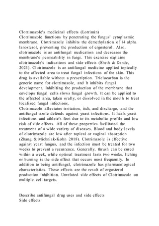 Antifungal drug uses, side effects, and moral agents of change | PDF