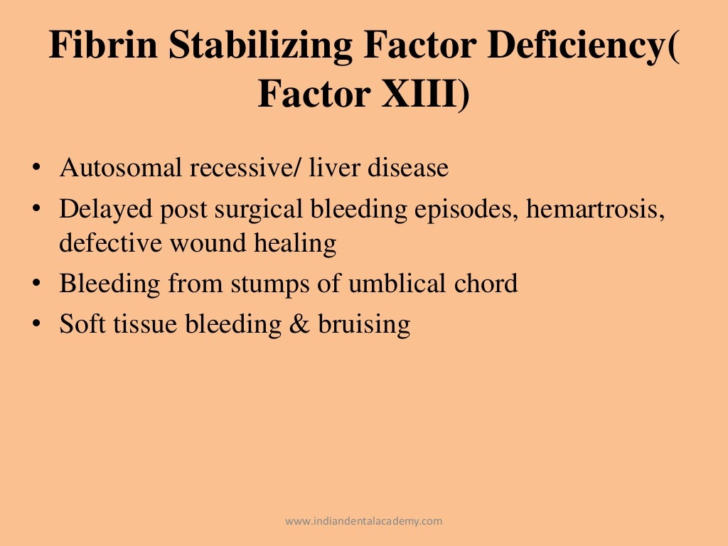 Clotting disorders 1/ dental implant courses