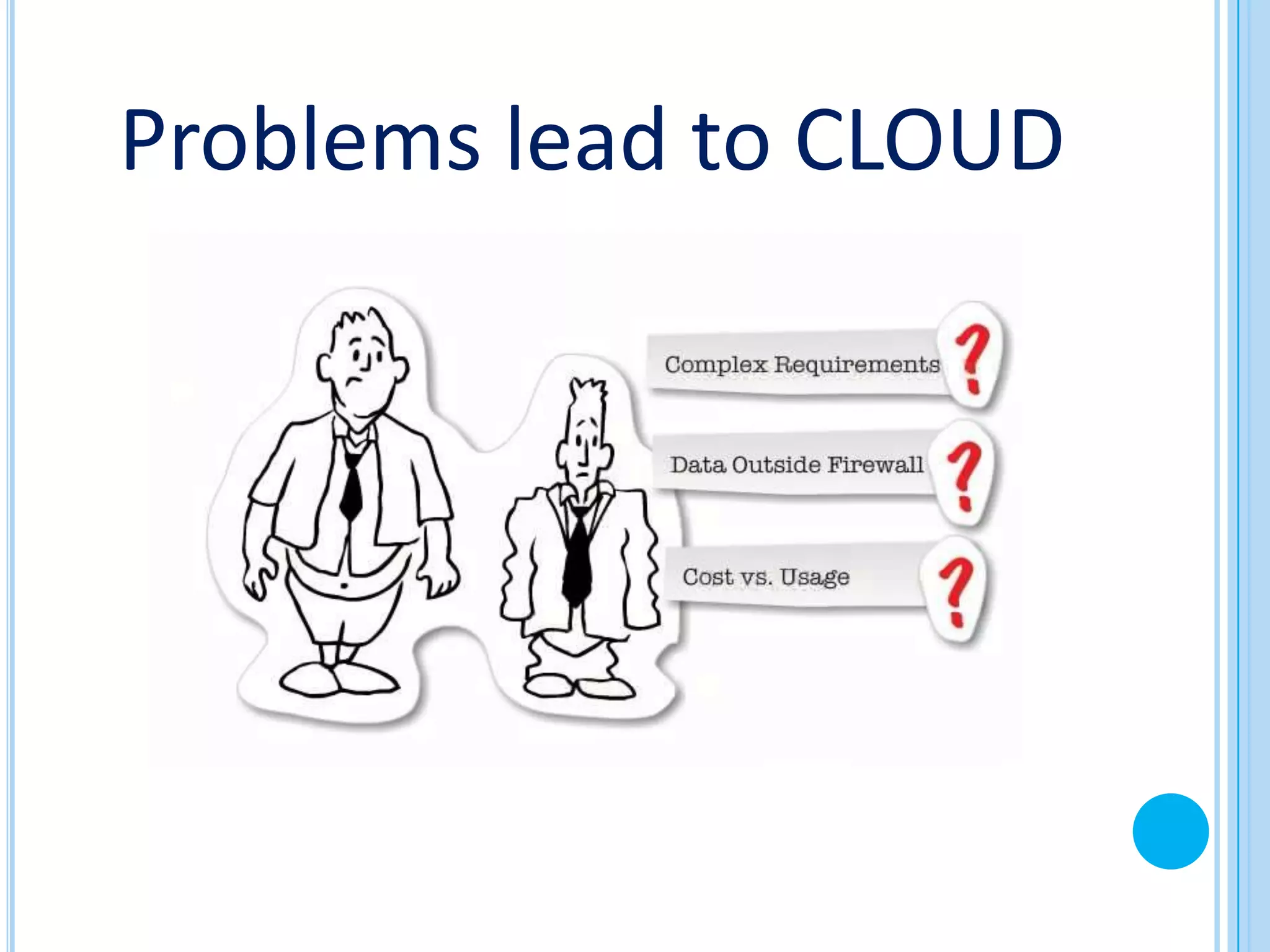 Problems lead to CLOUD
 