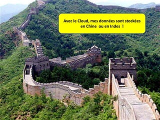 Avec le Cloud, mes données sont stockées
en Chine ou en Indes !

 
