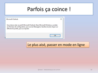 Parfois ça coince !
@telier - Médiathèque de Lorient 36
Le plus aisé, passer en mode en ligne
 
