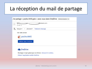 La réception du mail de partage
@telier - Médiathèque de Lorient 49
 