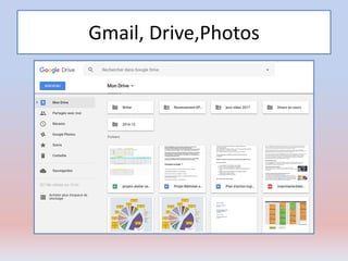 Gmail, Drive,Photos
 