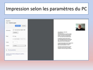 Impression selon les paramètres du PC
 