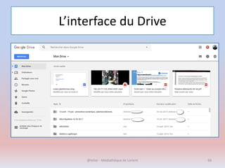 L’interface du Drive
@telier - Médiathèque de Lorient 66
 