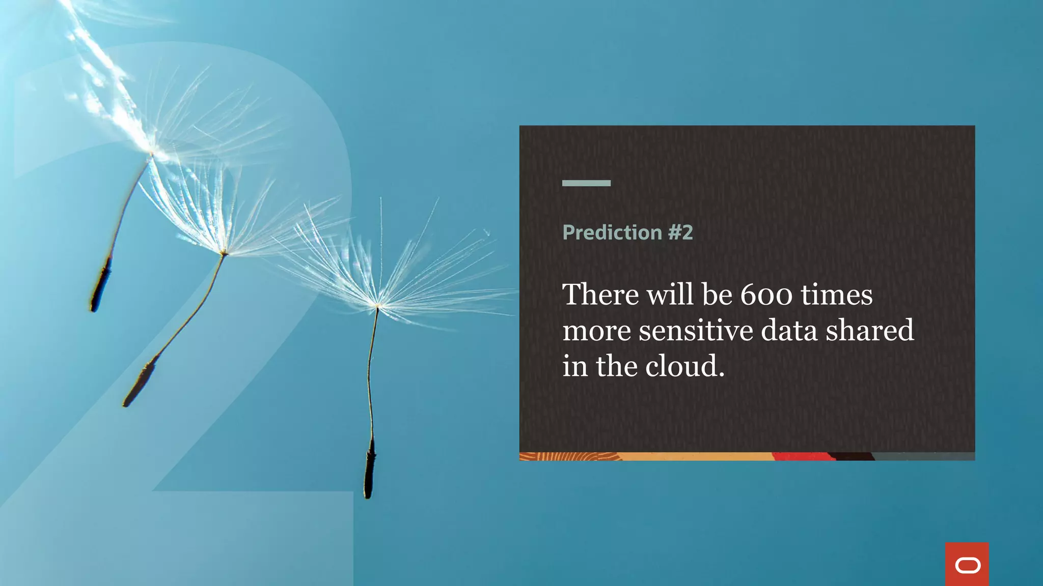 Prediction #2
There will be 600 times
more sensitive data shared
in the cloud.
 