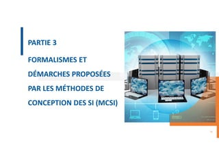 FORMALISMES ET
DÉMARCHES PROPOSÉES
PAR LES MÉTHODES DE
CONCEPTION DES SI (MCSI)
56
PARTIE 3
 