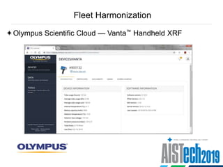 Fleet Harmonization
Olympus Scientific Cloud — Vanta™ Handheld XRF
 