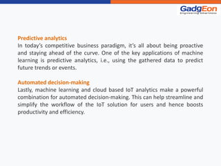 Cloud-Based IoT Analytics and Machine Learning | PPTX