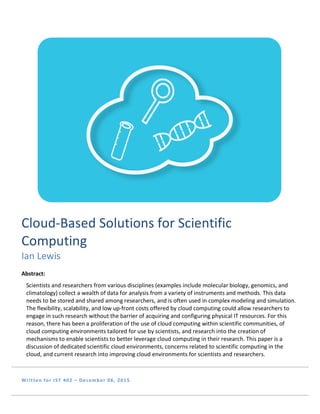 Cloud-Based Solutions for Scientific Computing | PDF