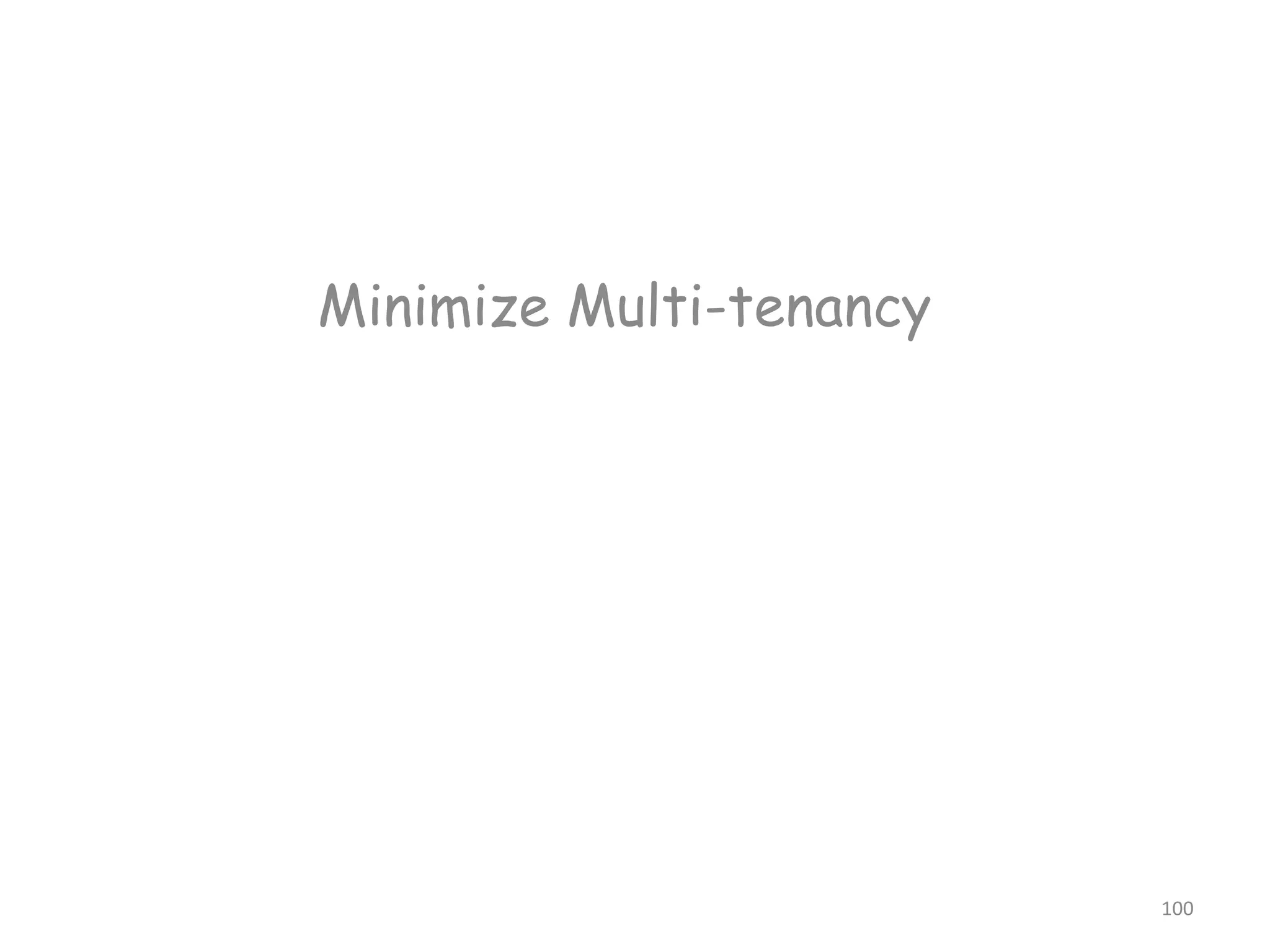 Minimize Multi-tenancy
100
 