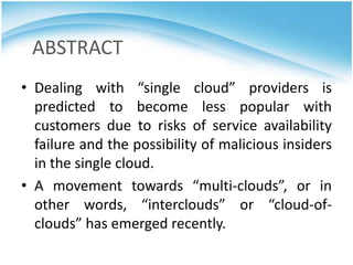 Cloud computing security from single to multiple | PPTX