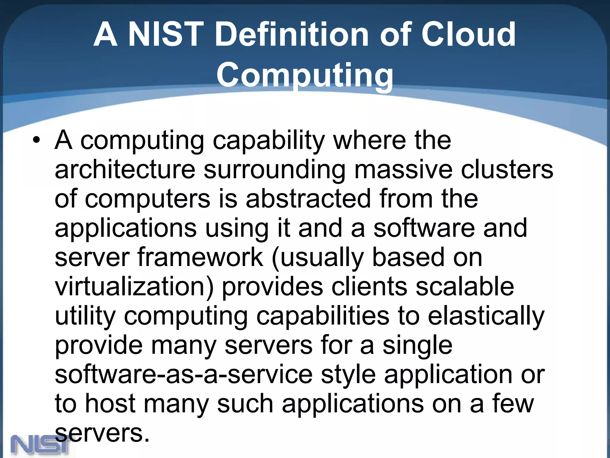 NIST Cloud Computing Standards
