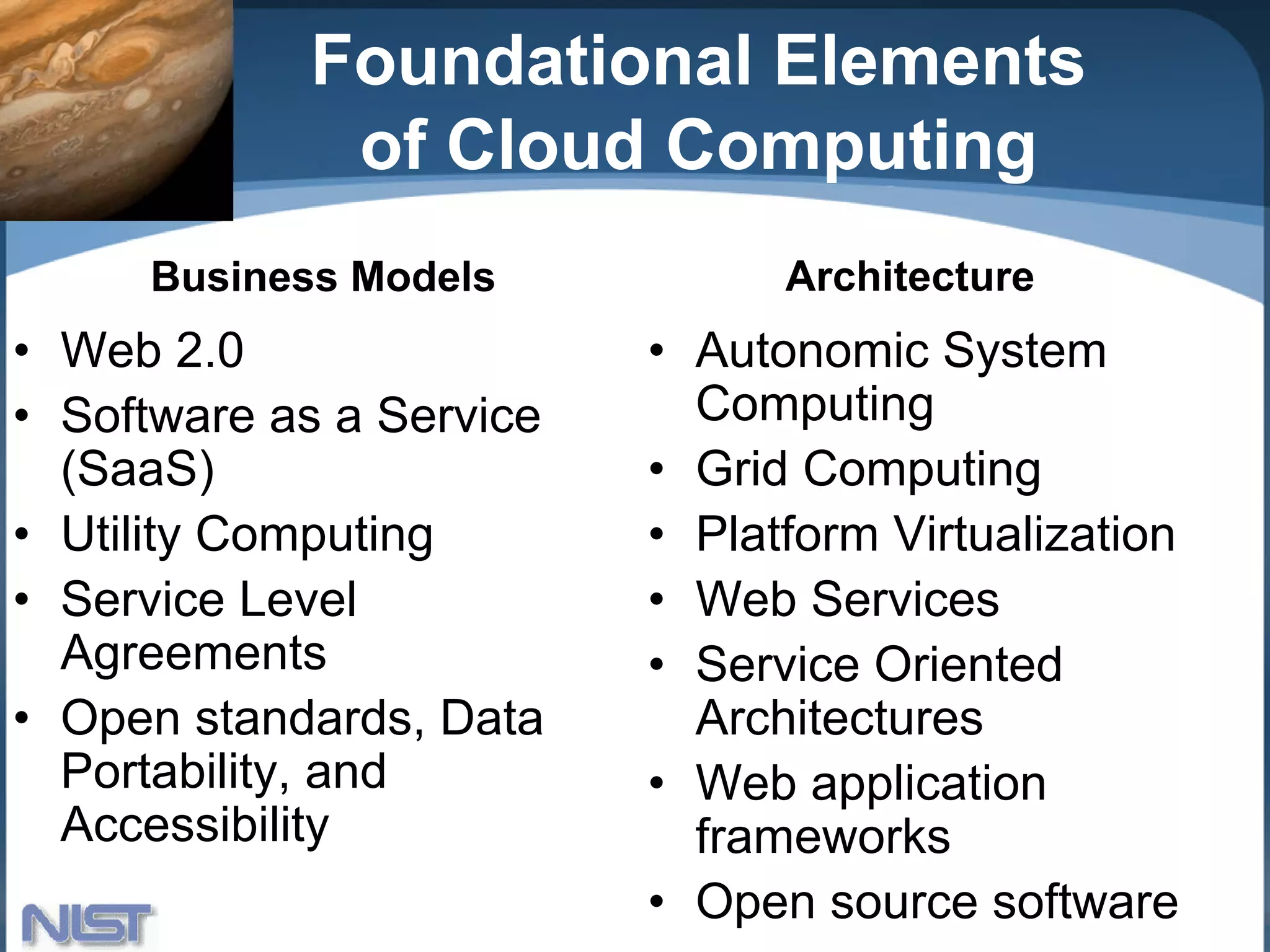 NIST Cloud Computing Standards