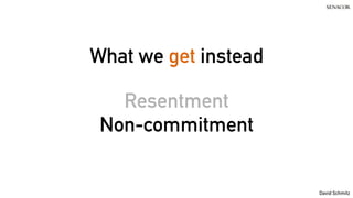 @koenighotze
David Schmitz
What we get instead
Resentment
Non-commitment
 