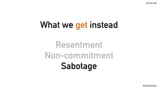 @koenighotze
David Schmitz
What we get instead
Resentment
Non-commitment
Sabotage
 