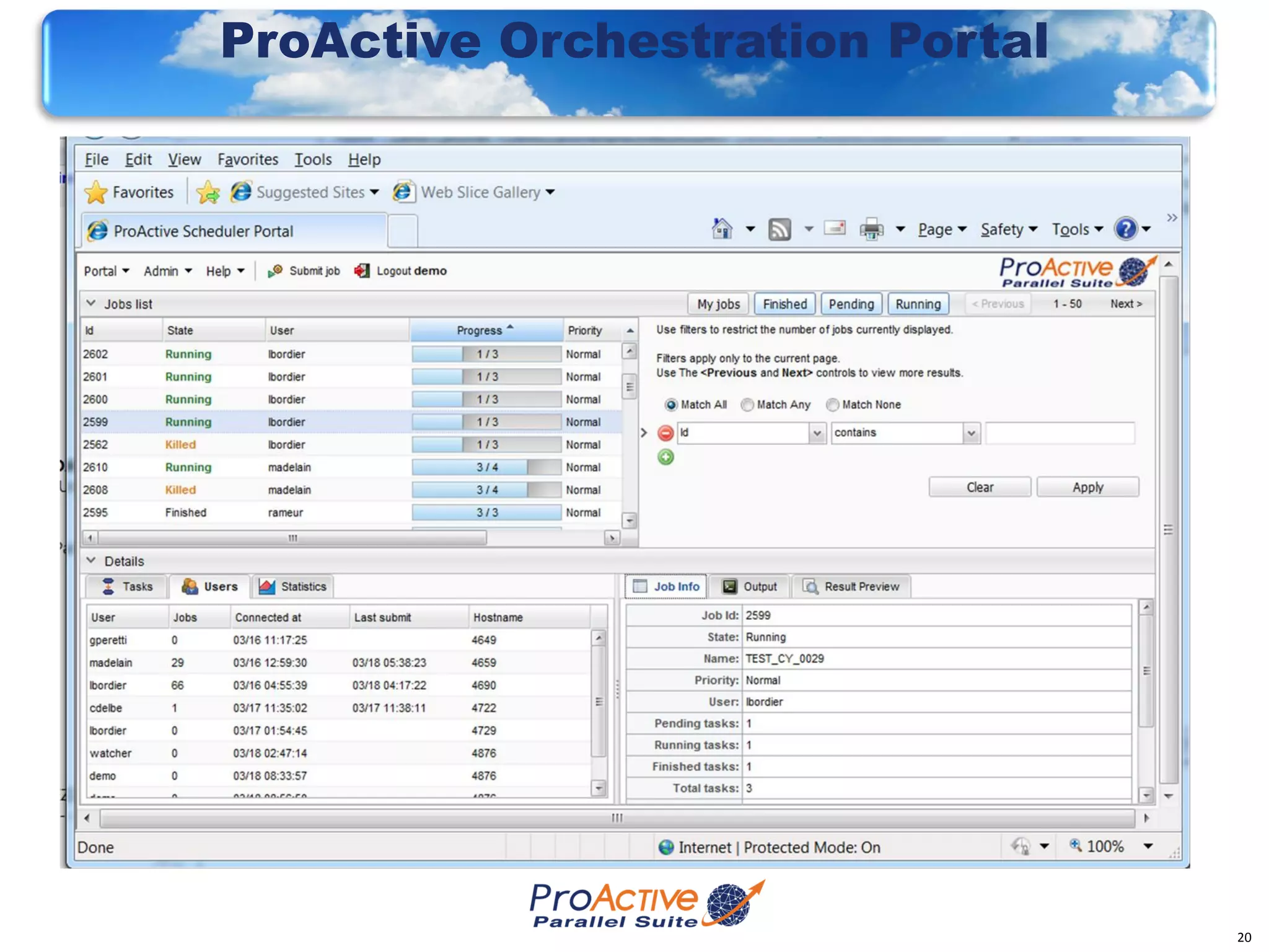ProActive Orchestration Portal




                                 20
 