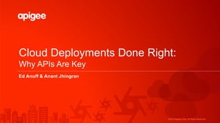 ©2016 Apigee Corp. All Rights Reserved.
Cloud Deployments Done Right:
Why APIs Are Key
Ed Anuff & Anant Jhingran
 