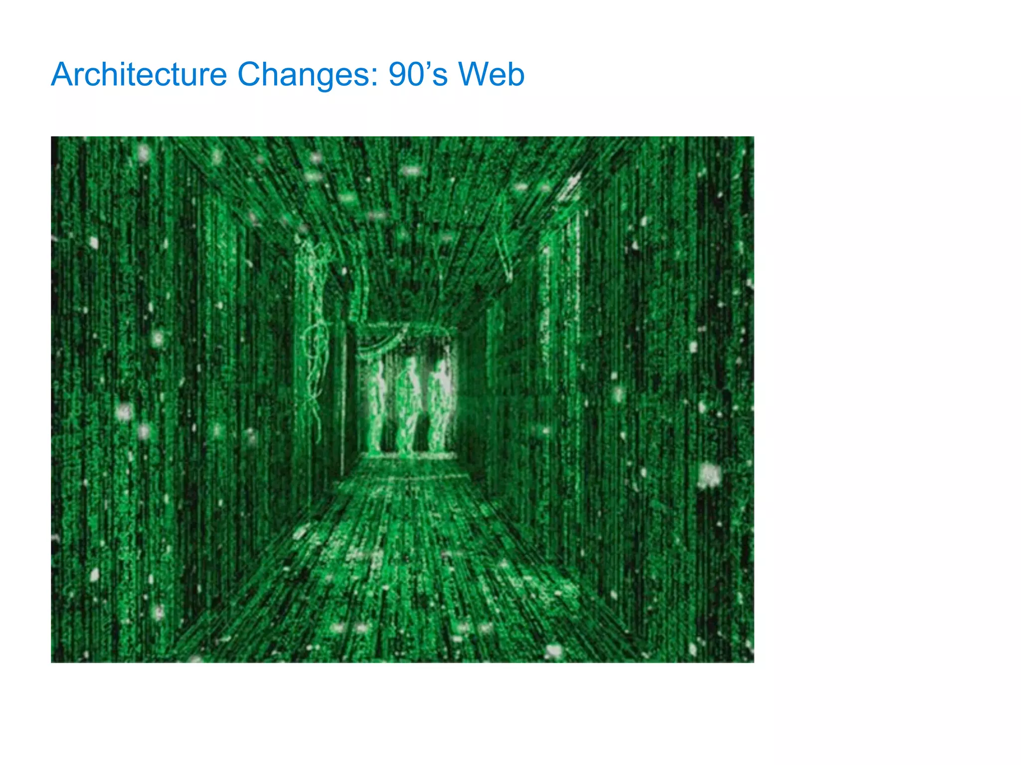 Architecture Changes: 90’s Web
 