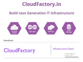 XenonStack
CloudFactory Infrastructure Stack
Navdeep Singh Gill
Founder & CEO
navdeep@xenonstack.com
 