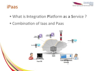 iPaas
 ●   What is Integration Platform as a Service ?
 ●   Combination of Iaas and Paas
 