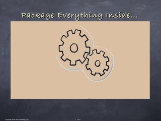 Package Everything Inside...




Copyright 2010 Tikal Knowledge, Ltd.   | 116 |
 