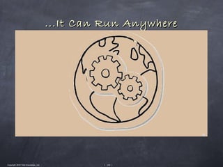 ...It Can Run Anywhere




Copyright 2010 Tikal Knowledge, Ltd.            | 120 |
 