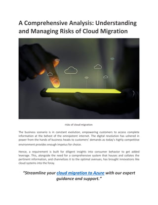 Cloud migration risks and challenges | PDF