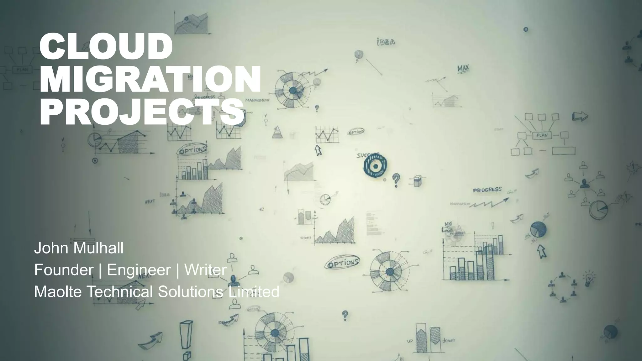 CLOUD
MIGRATION
PROJECTS
John Mulhall
Founder | Engineer | Writer
Maolte Technical Solutions Limited
 