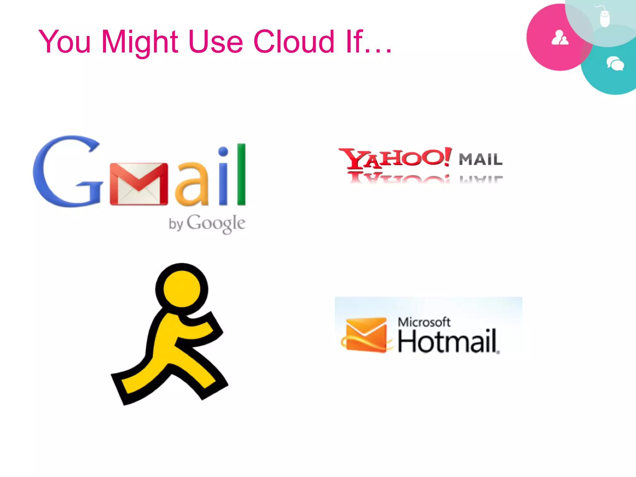 You Might Use Cloud If…
 