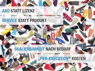 DOAG 2016, Nürnberg, Andreas Koop 32
ABO STATT LIZENZ
SKALIERBARKEIT NACH BEDARF
„PER-EXECUTION“ KOSTEN
SERVICE STATT PRODUKT
 