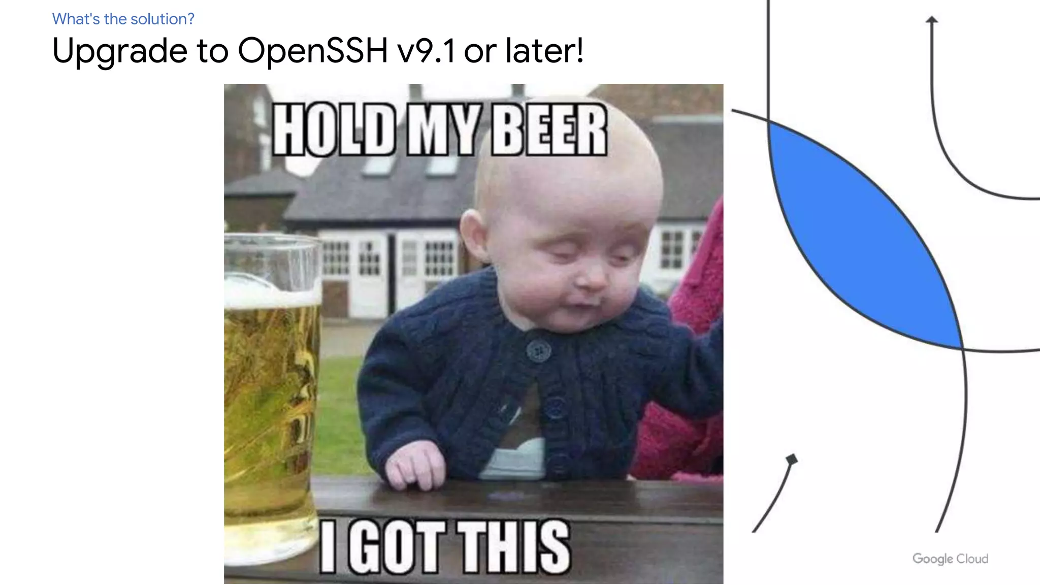 What's the solution?
Upgrade to OpenSSH v9.1 or later!
 