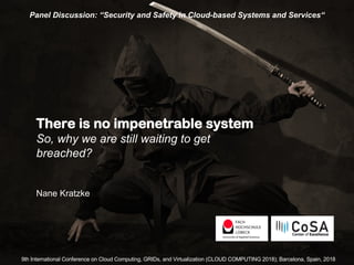 There is no impenetrable system
So, why we are still waiting to get
breached?
Nane Kratzke
Panel Discussion: “Security and Safety in Cloud-based Systems and Services“
9th International Conference on Cloud Computing, GRIDs, and Virtualization (CLOUD COMPUTING 2018); Barcelona, Spain, 2018
 