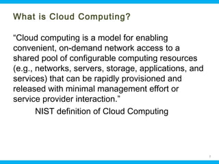 What is Cloud Computing?
“Cloud computing is a model for enabling
convenient, on-demand network access to a
shared pool of configurable computing resources
(e.g., networks, servers, storage, applications, and
services) that can be rapidly provisioned and
released with minimal management effort or
service provider interaction.”
NIST definition of Cloud Computing

Ohio Information Security Forum

7

 