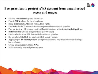 Cloud security best practices in AWS by: Ankit Giri