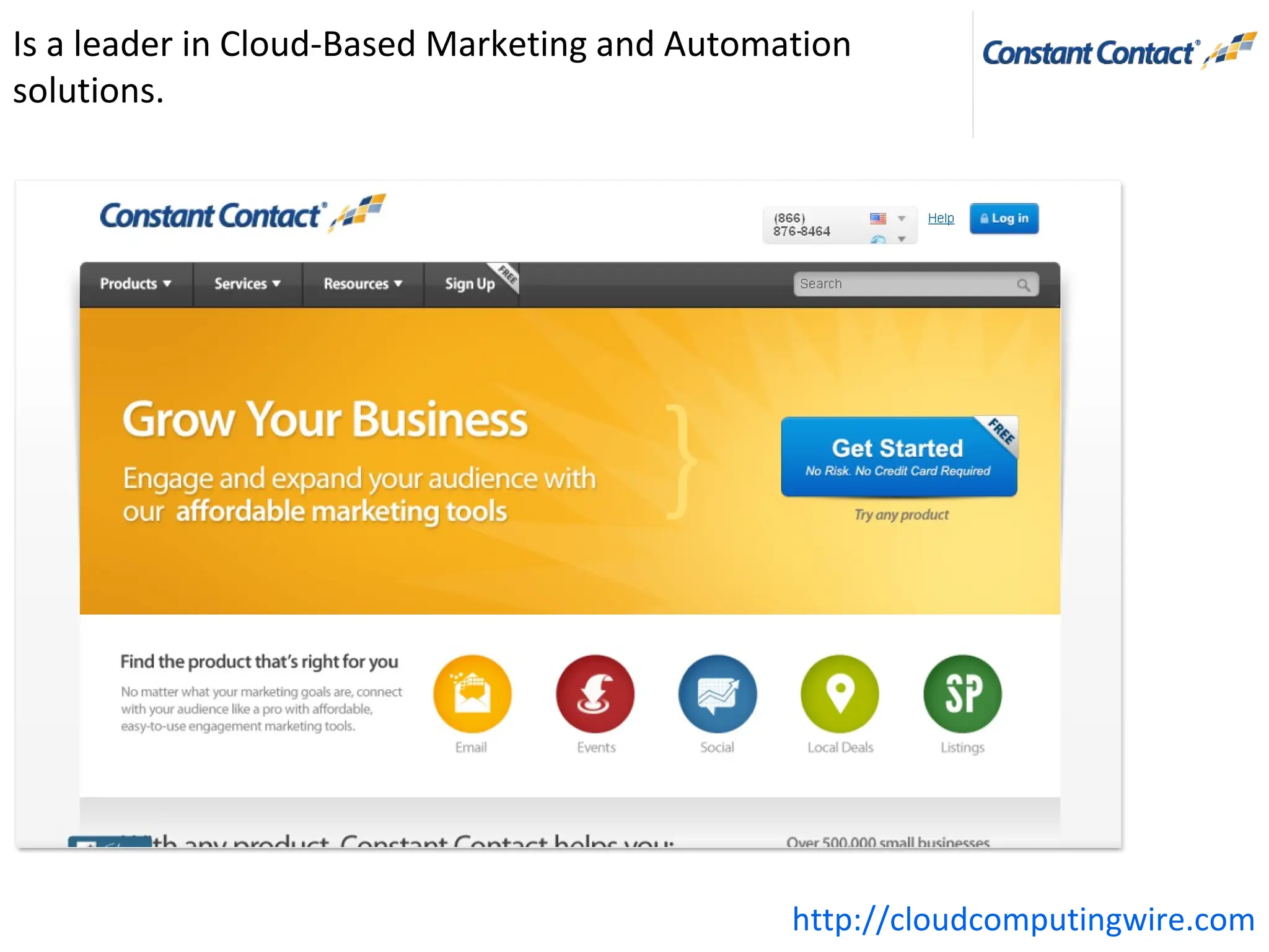 Is a leader in Cloud-Based Marketing and Automation
solutions.




                                               http://cloudcomputingwire.com
 