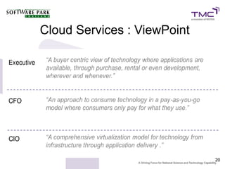 Cloud Services : ViewPoint




                             20
 