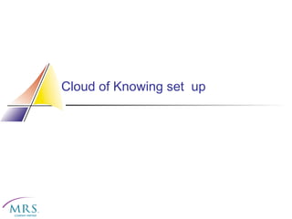 Cloud of Knowing set up

 