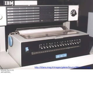 http://50ans.imag.fr/images/galerie/Source/IBM-1130-1.jpg
Wednesday, May 26, 2010
and switches,
 