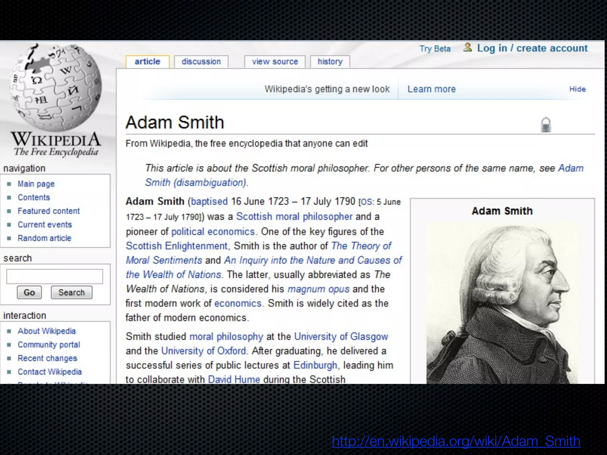 http://en.wikipedia.org/wiki/Adam_Smith
 