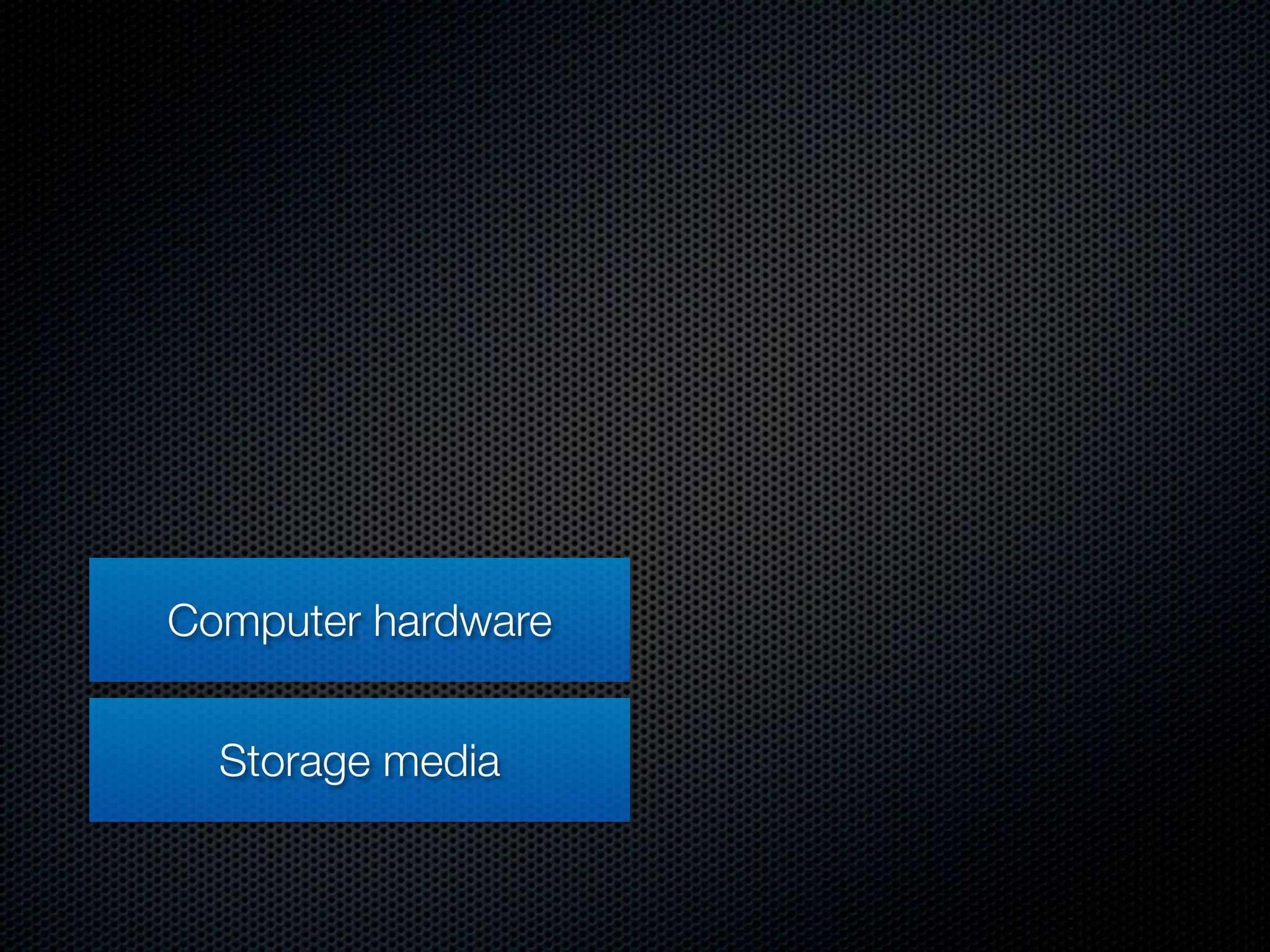 Computer hardware


  Storage media
 