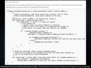 i.developerforce.com/index.php/Apex_Code:_The_World%27s_First_On-Demand_Programming_Language
 