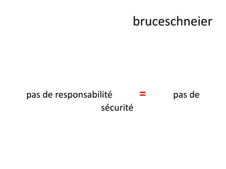 bruceschneier

pas de responsabilité
sécurité

=

pas de

 