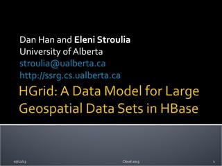 Dan Han and Eleni Stroulia
University of Alberta
stroulia@ualberta.ca
http://ssrg.cs.ualberta.ca
107/12/13 Cloud 2013
 