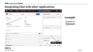 © 2017 IBM Corporation
IBM Connections Cloud
Page 28
Integrating Chat with other applications
Courtesy of
example
 
