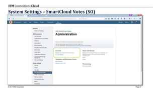 © 2017 IBM Corporation
IBM Connections Cloud
Page 57
System Settings – SmartCloud Notes (SO)
 
